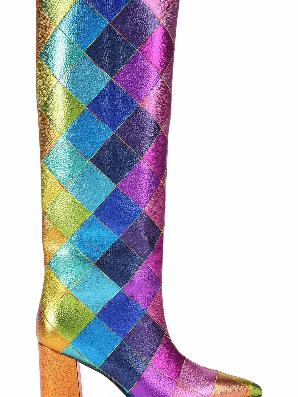Kurt Geiger Multicolor Metallic Patchwork Knee-High Boots